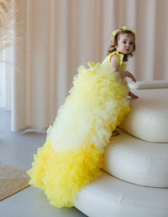 flower girl trail gown