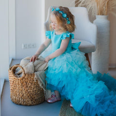 Turquoise Flower Girl tutu Dress