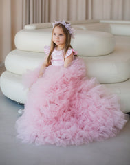 pink Flower Girl Dress