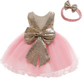 zeeniastic- fancy net and trendy sequins frock for baby girls | pink frock 1 to 10 years