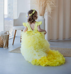 flower girl trail gown