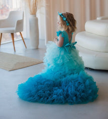 Turquoise Flower Girl tutu Dress