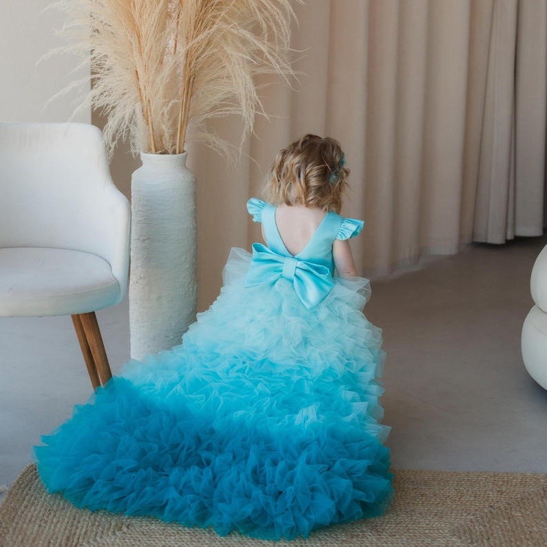 Turquoise Flower Girl tutu Dress