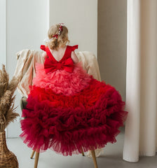 Red tulle dress (multi shade)