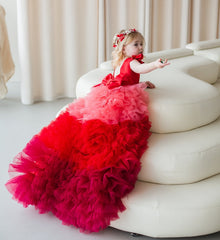 Red tulle dress (multi shade)