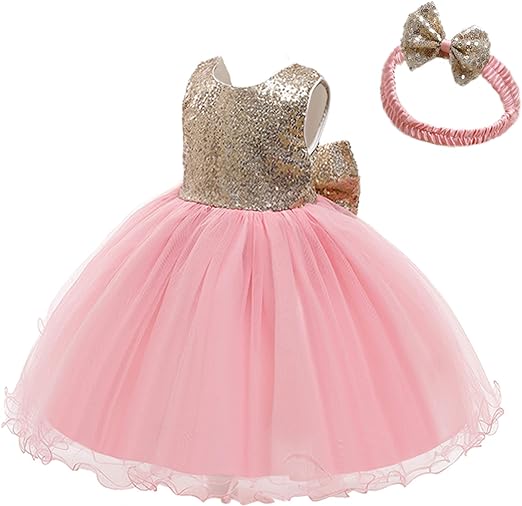 zeeniastic- fancy net and trendy sequins frock for baby girls | pink frock 1 to 10 years