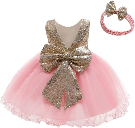 zeeniastic- fancy net and trendy sequins frock for baby girls | pink frock 1 to 10 years