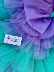Aqua lilac tulle layer frock