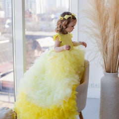 flower girl trail gown