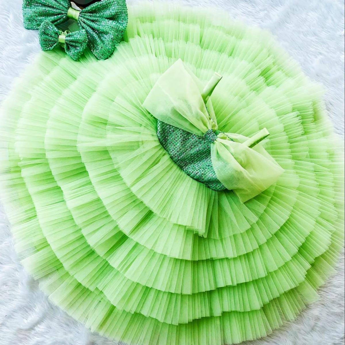 Beautiful Fancy net frock for baby girls in multicolor from 1 to 10years