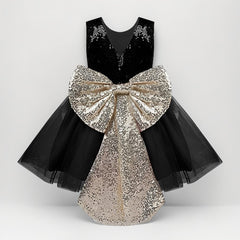 zeniastic- fancy net and trendy sequins frock for baby girls | Black frock 1 to 10 years