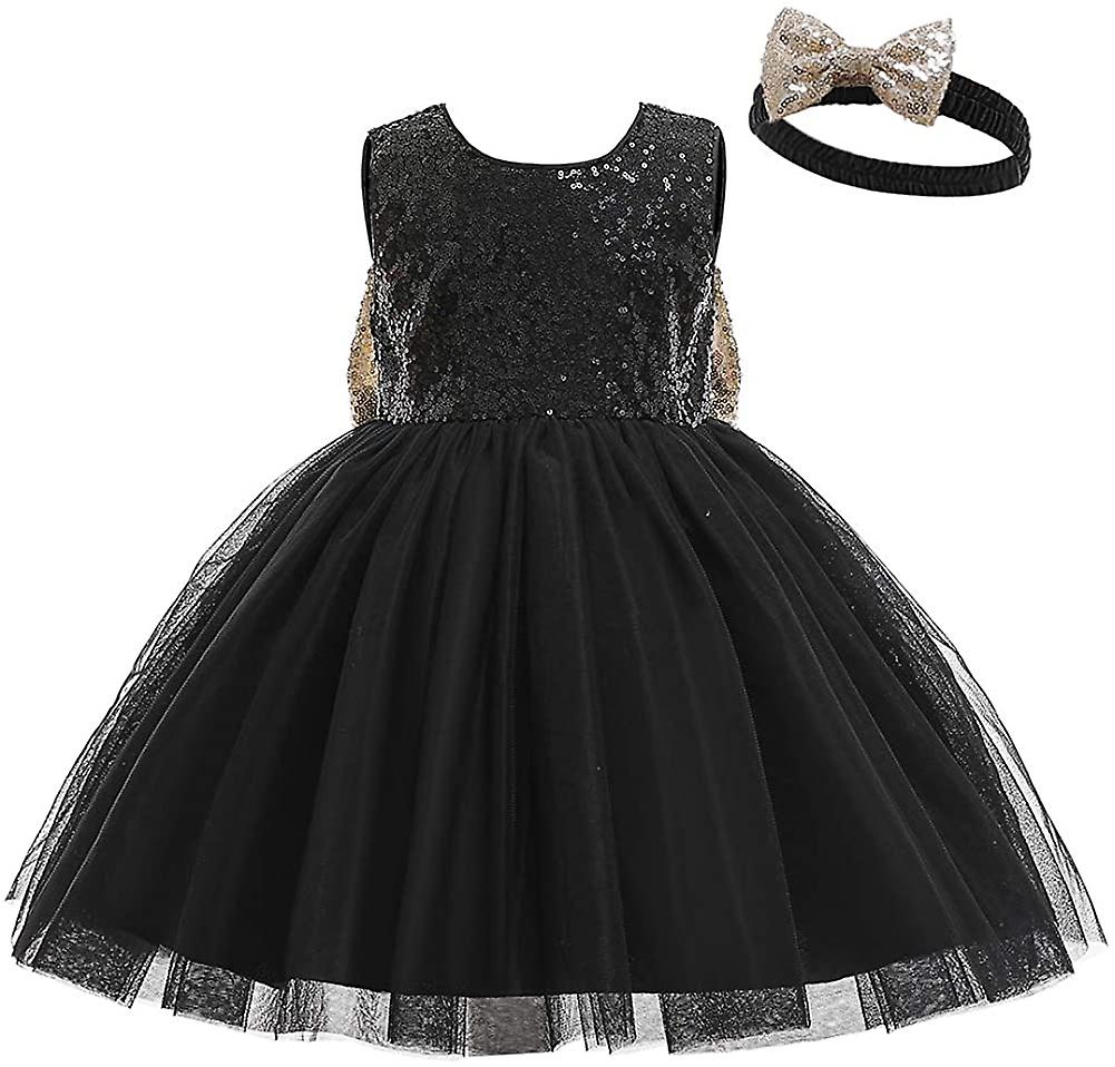 zeniastic- fancy net and trendy sequins frock for baby girls | Black frock 1 to 10 years